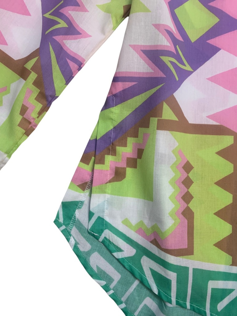 Colorful Pink Green Print Button Down Blouse Dopamine Maximalism Western Boho - Picture 5 of 12